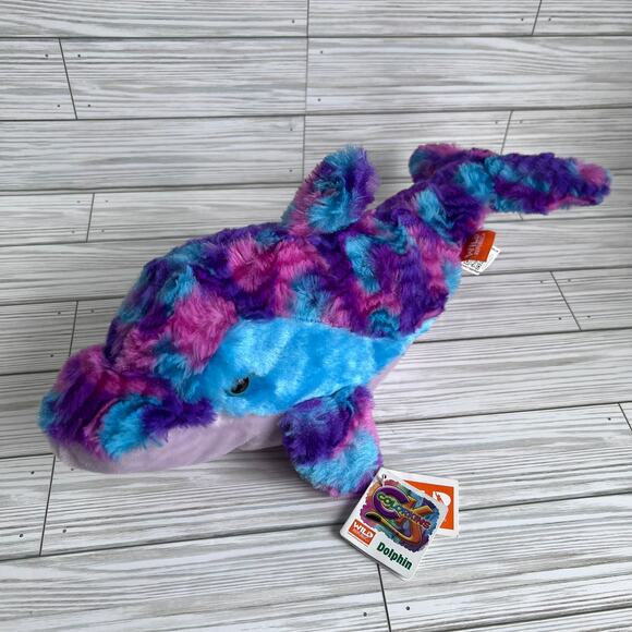 NWT Wild Republic Colorkins Multi-Color Tie-Dye Dolphin Stuffed Animal - Picture 3 of 14